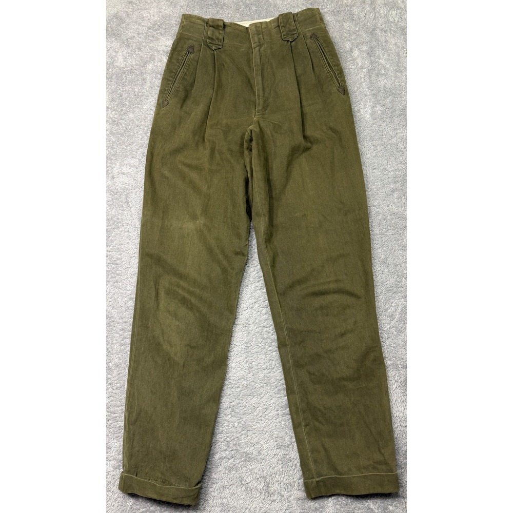 Vintage 90s Ralph Lauren Country Pants Womens 8 Olive Green Pleated Made in USA